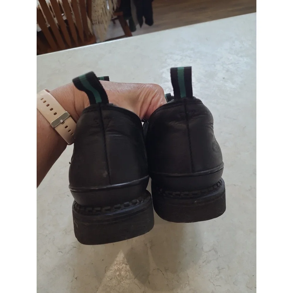 Georgia Giant Romeo Black Leather Slip on Loafer Men‎ SZ 10.5 Utility heavy duty